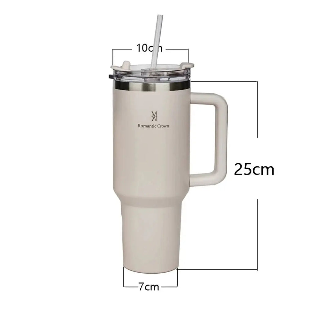 Copo Térmico Inox Portátil com Tampa e Canudo 1200ML - Modern Casa