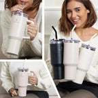 Copo Térmico Inox Portátil com Tampa e Canudo 1200ML - Modern Casa