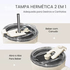 Copo Térmico Inox Portátil com Tampa e Canudo 1200ML - Modern Casa