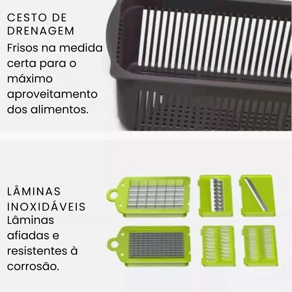 Cortador e Fatiador de Legumes Multifuncional 14 em 1