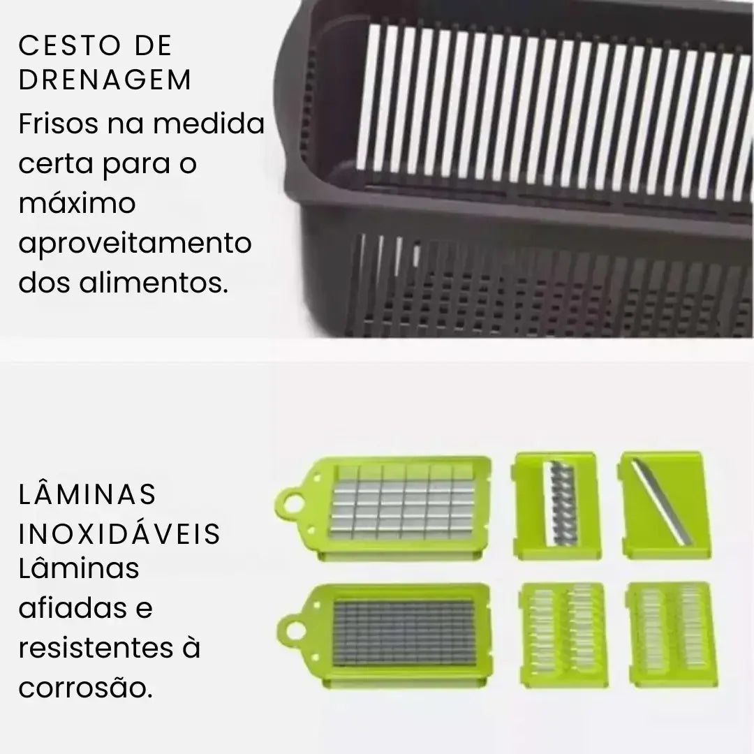 Cortador e Fatiador de Legumes Multifuncional 14 em 1