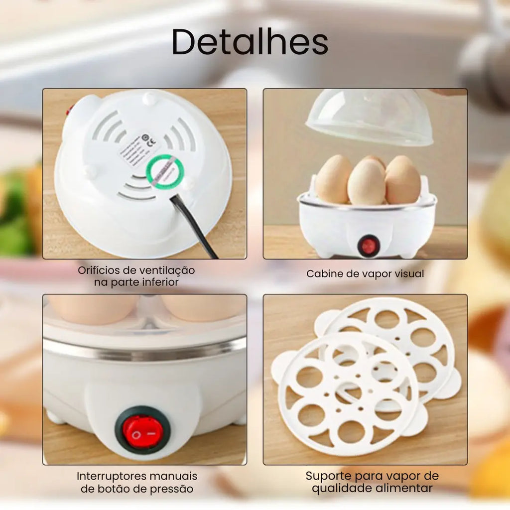 Cozedor Elétrico de Ovos e Legumes Multifuncional - Modern Casa