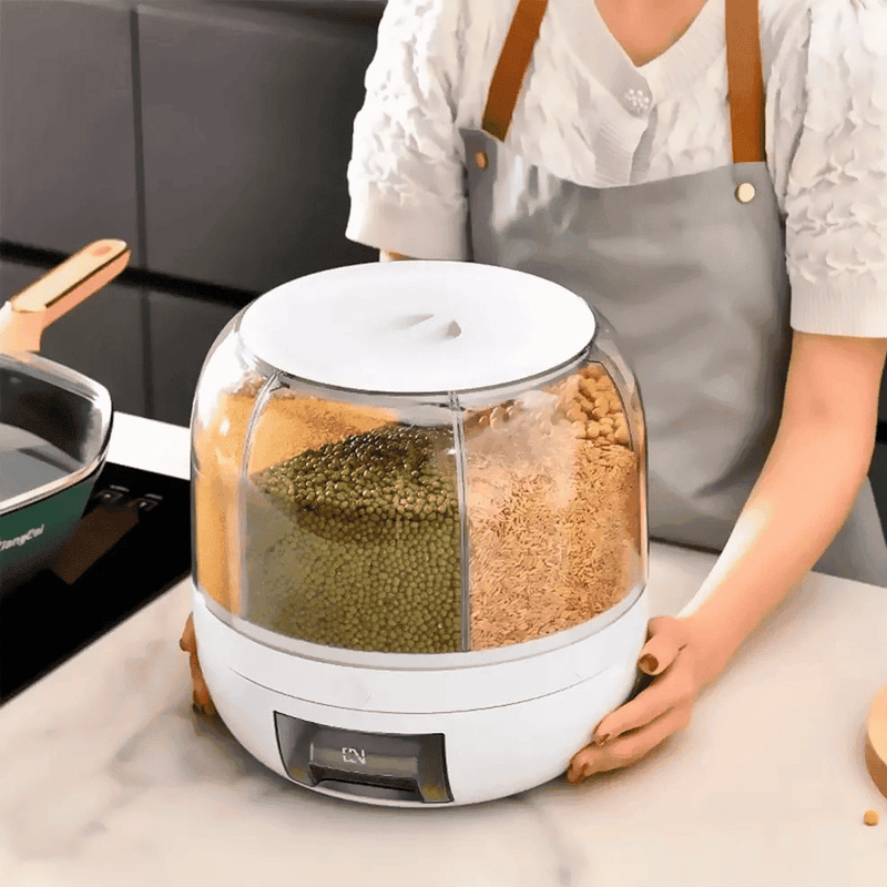 Dispensador Giratório 360° para Arroz e Grãos - Modern Casa