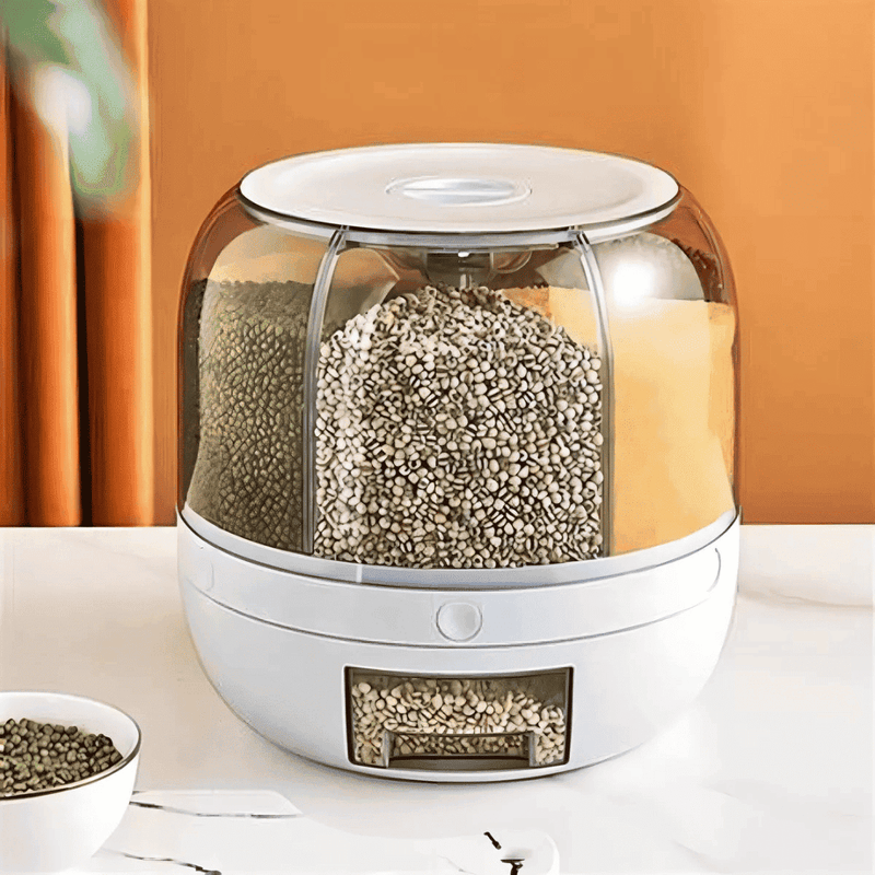 Dispensador Giratório 360° para Arroz e Grãos - Modern Casa