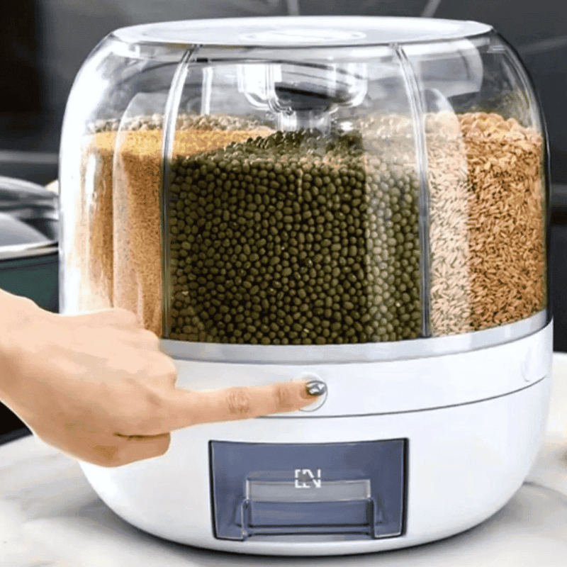 Dispensador Giratório 360° para Arroz e Grãos - Modern Casa