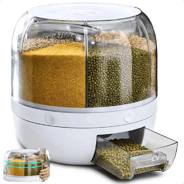 Dispensador Giratório 360° para Arroz e Grãos - Modern Casa