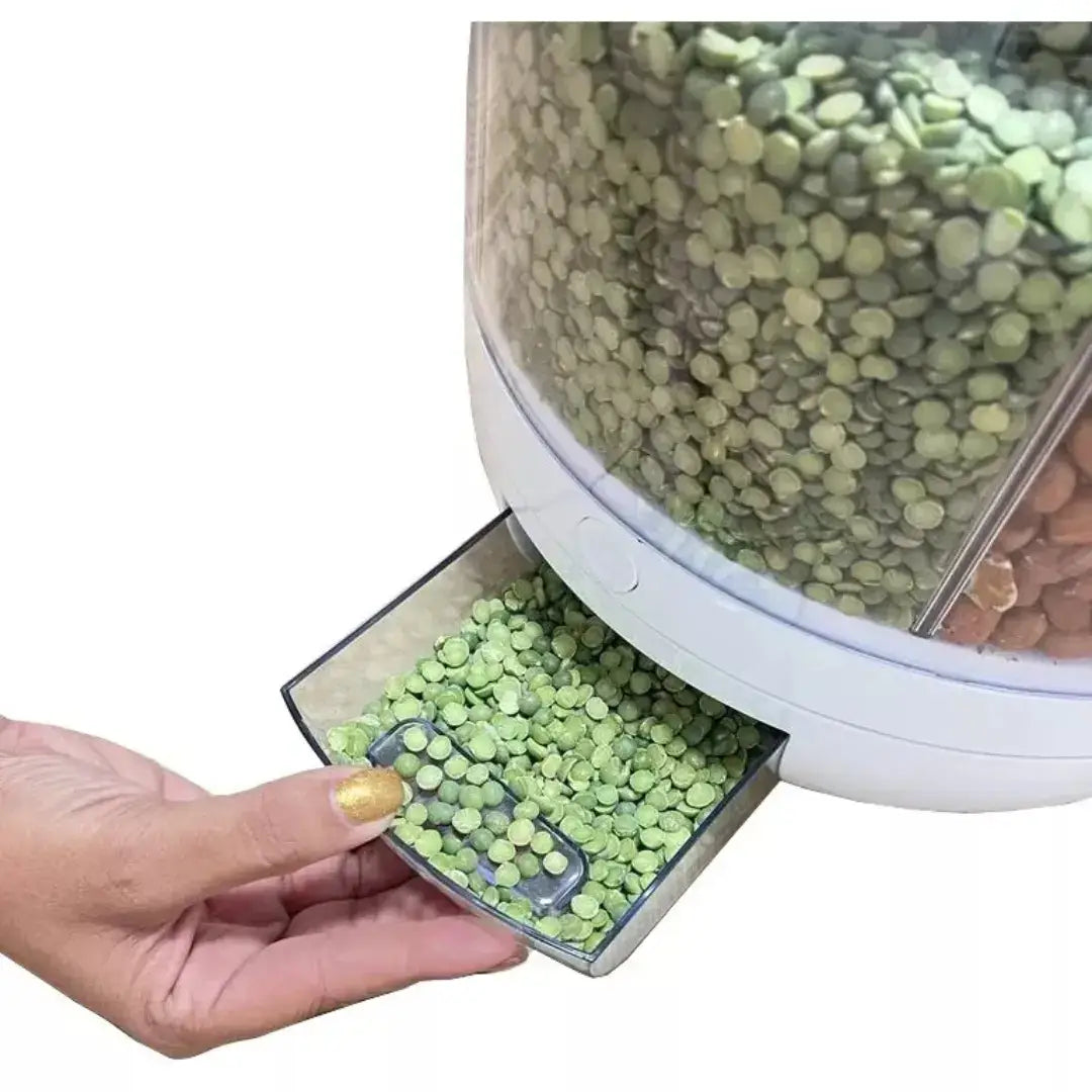 Dispensador Organizador Giratório 360° para Arroz e Grãos