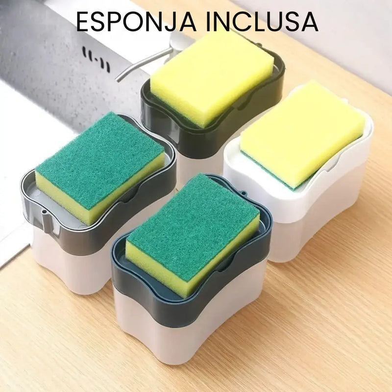 Dispenser Sabão Detergente 2 em 1 com Porta Esponja