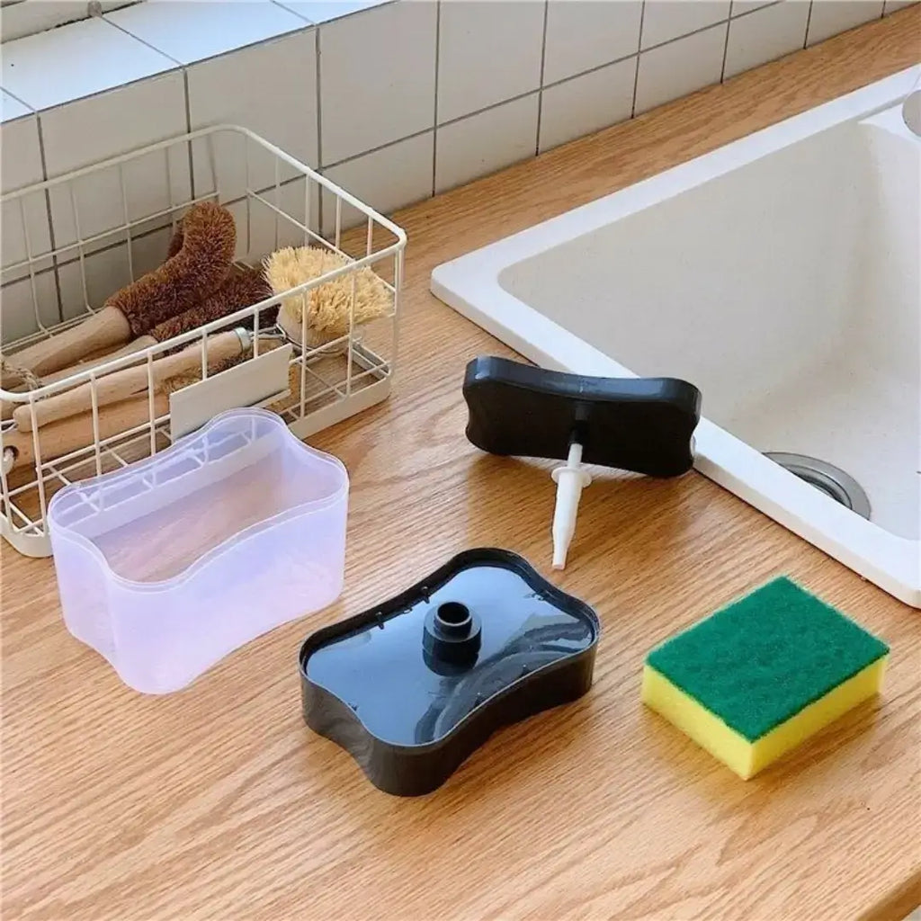 Dispenser Sabão Detergente 2 em 1 com Porta Esponja