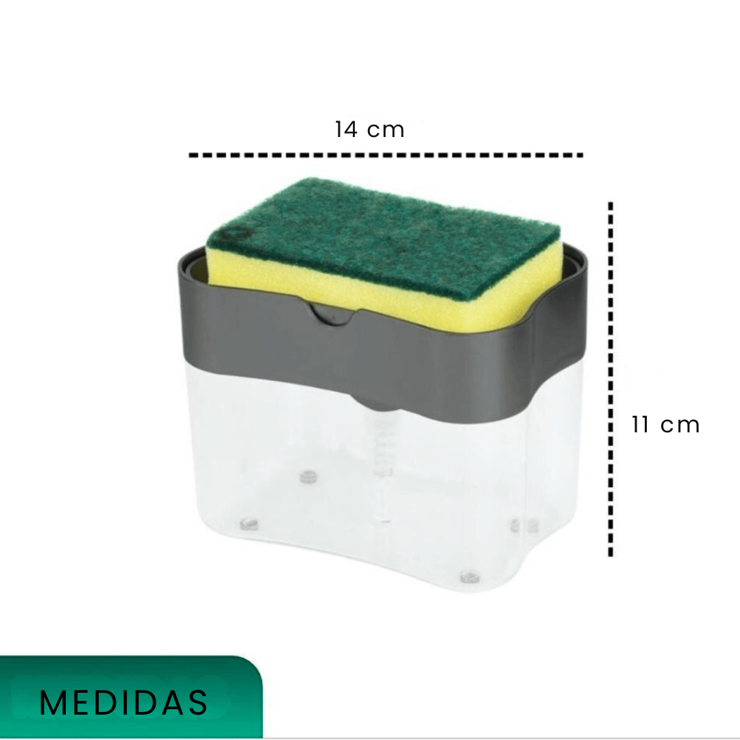 Dispenser Sabão Detergente 2 em 1 com Porta Esponja