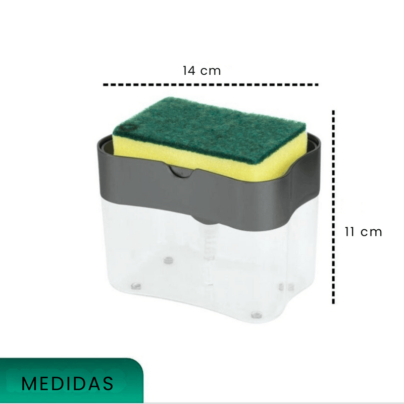 Dispenser Sabão Detergente 2 em 1 com Porta Esponja