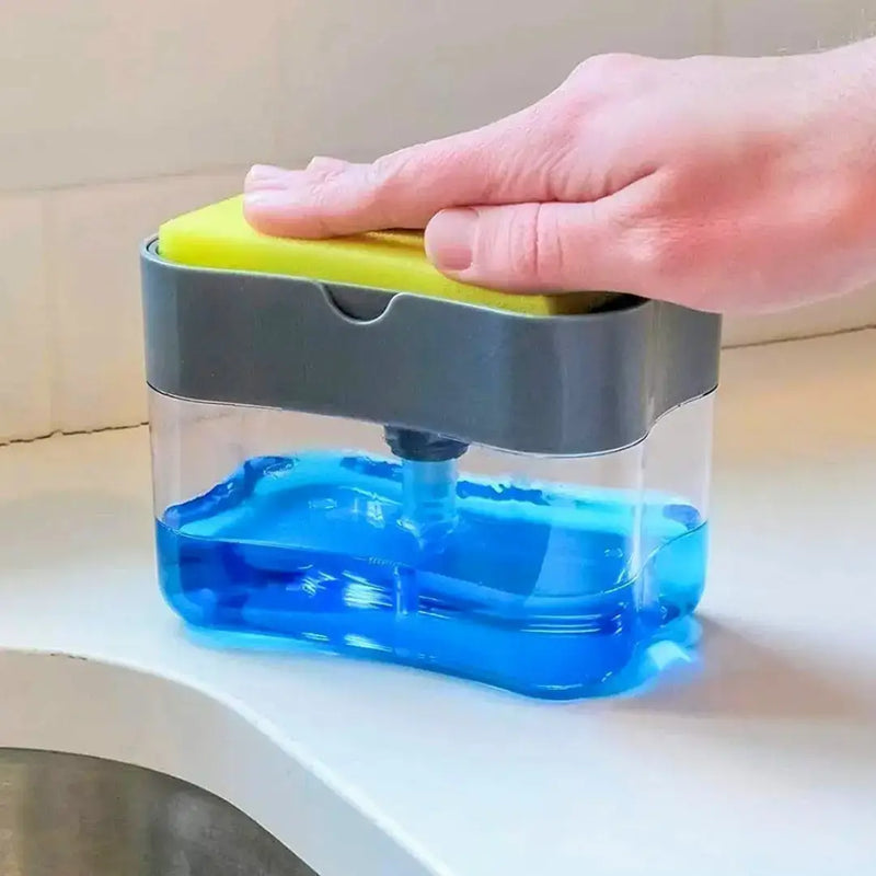 Dispenser Sabão Detergente 2 em 1 com Porta Esponja