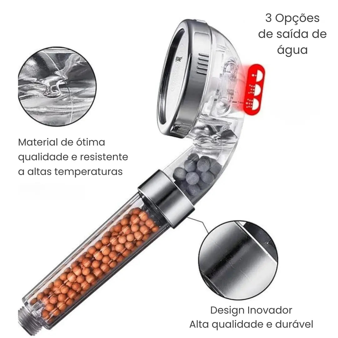 Ducha de Alta Pressão com Filtragem Iônica - Modern Casa