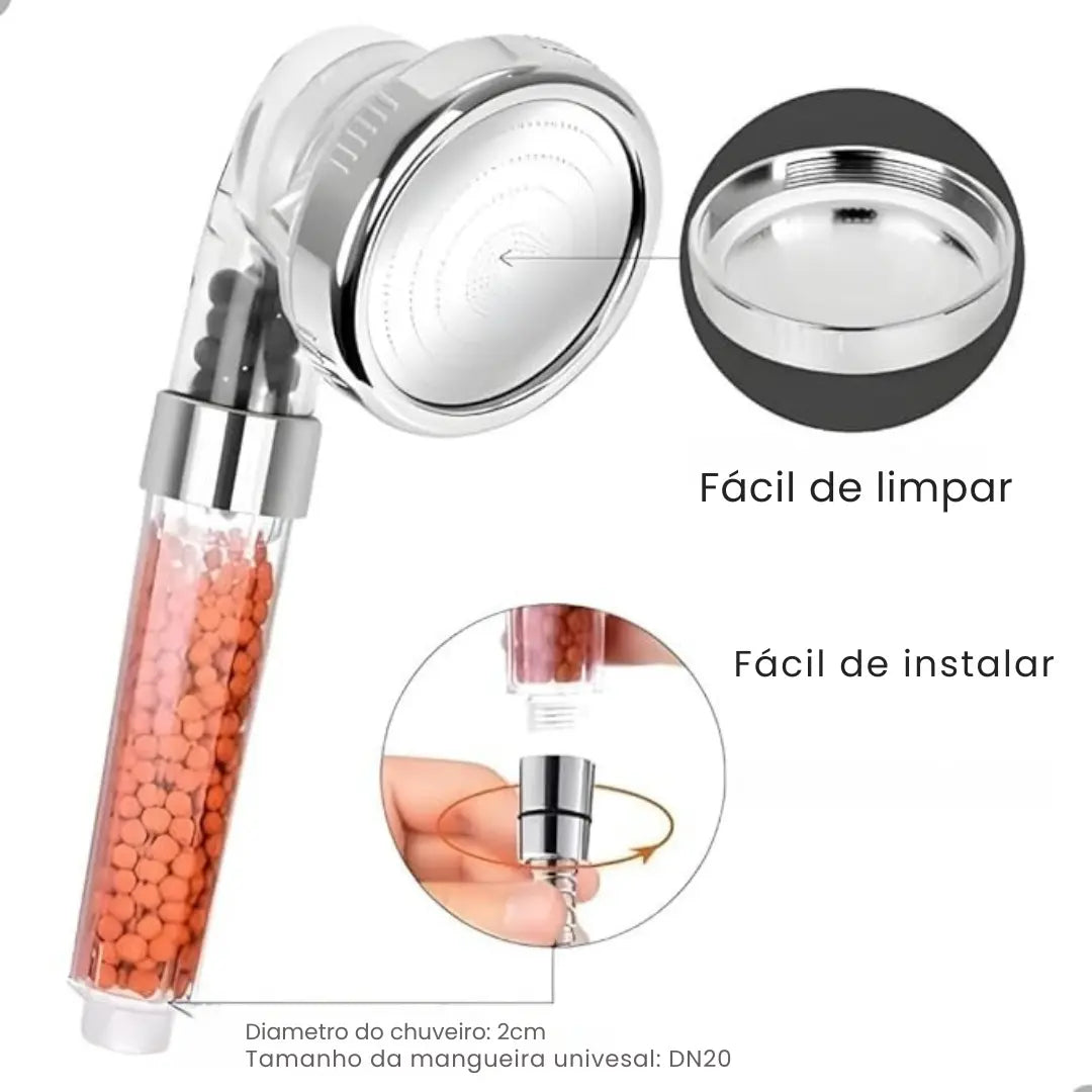 Ducha de Alta Pressão com Filtragem Iônica - Modern Casa