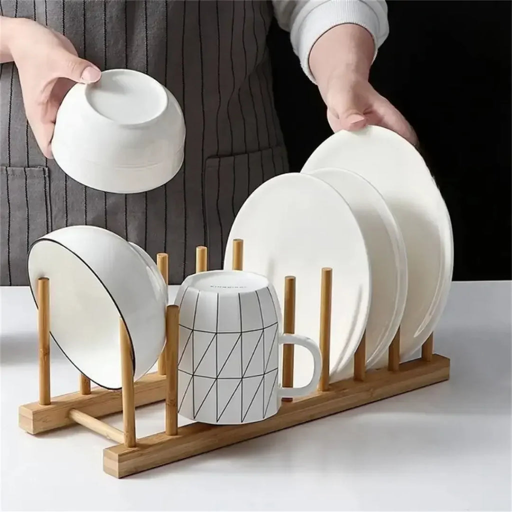 Escorredor de Pratos em Bambu Natural - Modern Casa