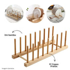 Escorredor de Pratos em Bambu Natural - Modern Casa