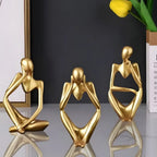 Escultura Trio Decorativo Pensador Abstrato