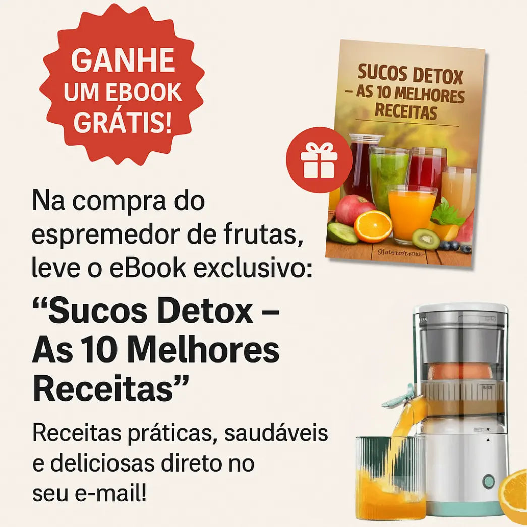 Espremedor Elétrico Portátil USB + Ebook Grátis - Modern Casa