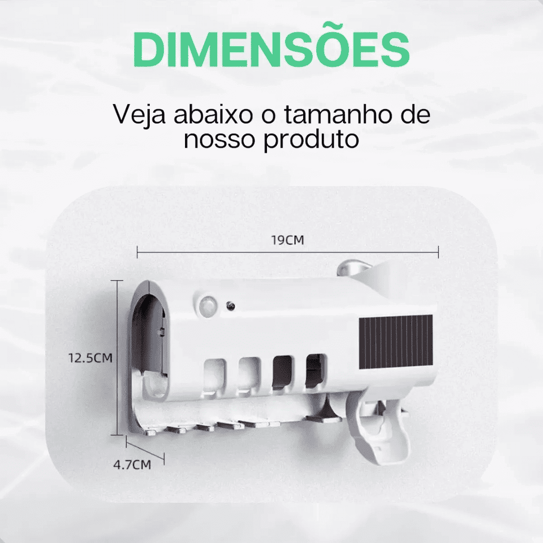 Esterilizador de Escova Dental UV e Dispensador de Pasta - Modern Casa