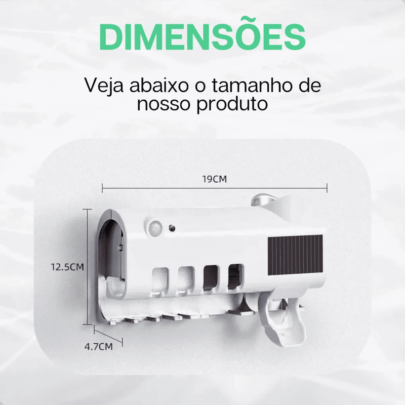 Esterilizador UV e Dispenser de Escova e Pasta de Dentes - Modern Casa