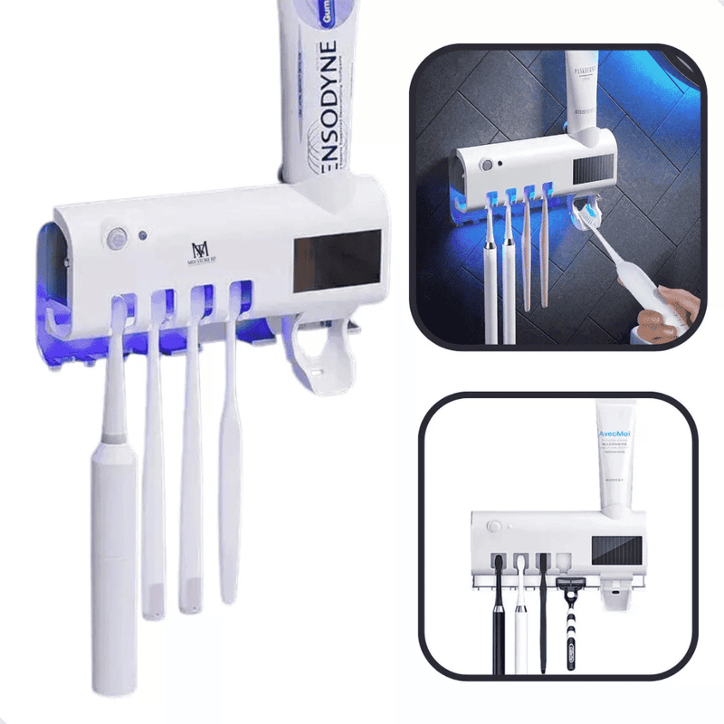 Esterilizador UV e Dispenser de Escova e Pasta de Dentes - Modern Casa
