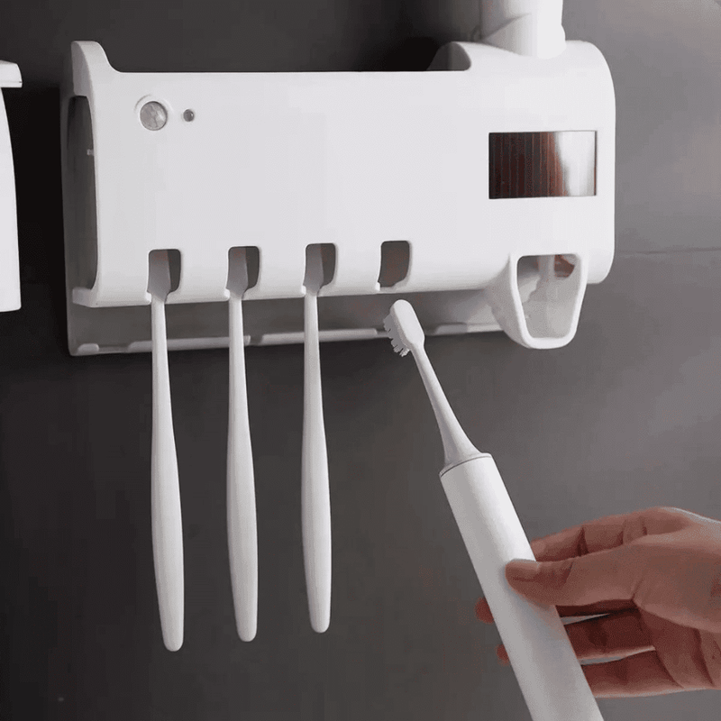 Esterilizador UV e Dispenser de Escova e Pasta de Dentes - Modern Casa