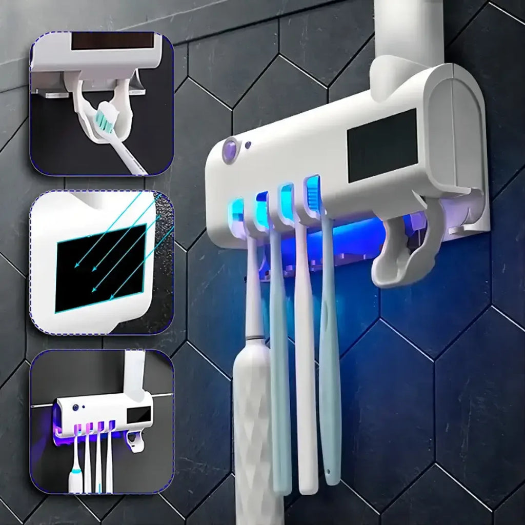 Esterilizador de Escova Dental UV e Dispensador de Pasta - Modern Casa