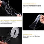 Fita Adesiva Dupla Face Extra Forte Transparente NanoGel - Modern Casa