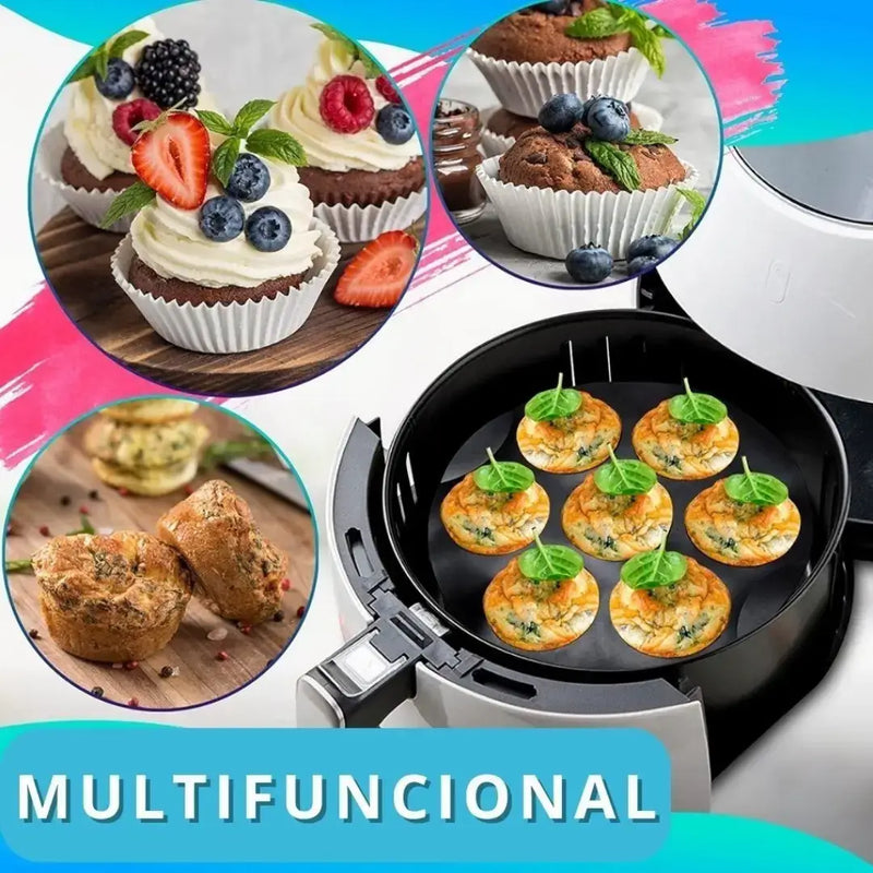 Forma Silicone Air Fryer Cupcake e Bolos
