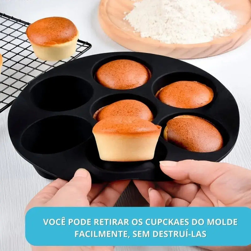Forma Silicone Air Fryer Cupcake e Bolos