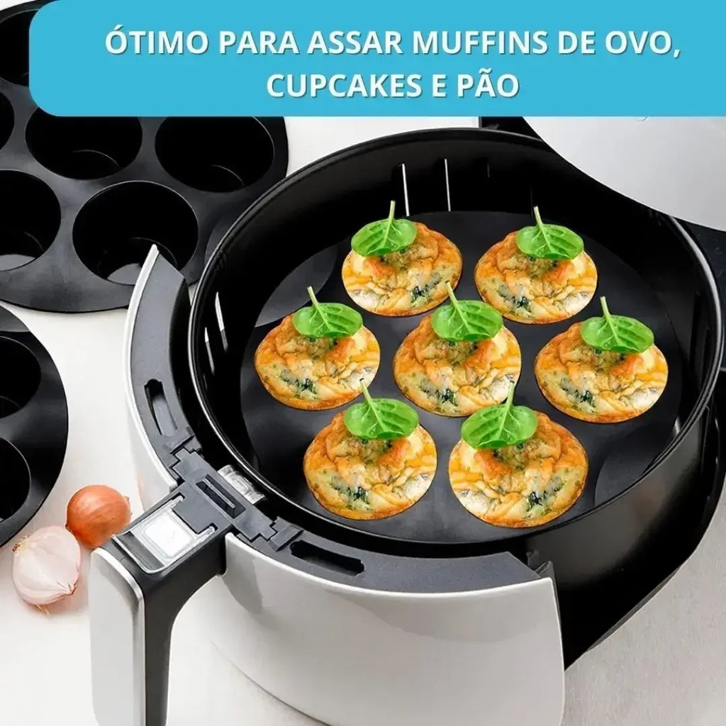 Forma Silicone Air Fryer Cupcake e Bolos Antiaderente - Modern Casa