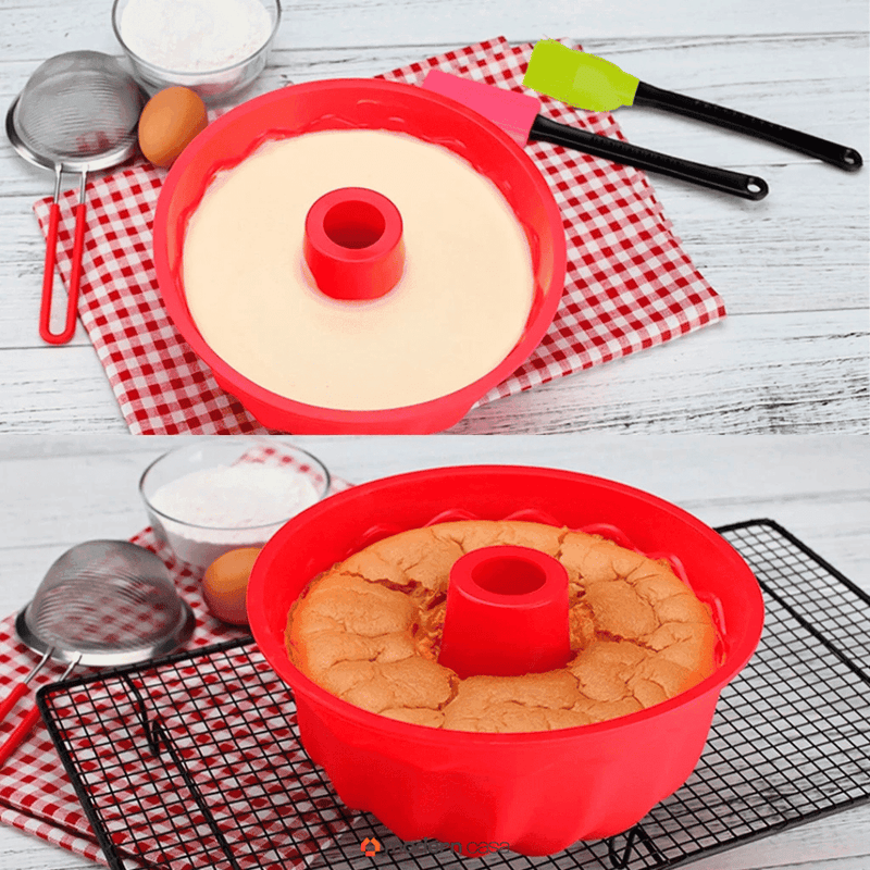 Forma Silicone Antiaderente Para Bolos e Pudins - Modern Casa