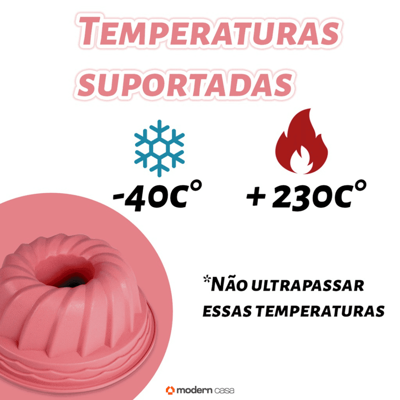 Forma Silicone Antiaderente Para Bolos e Pudins - Modern Casa