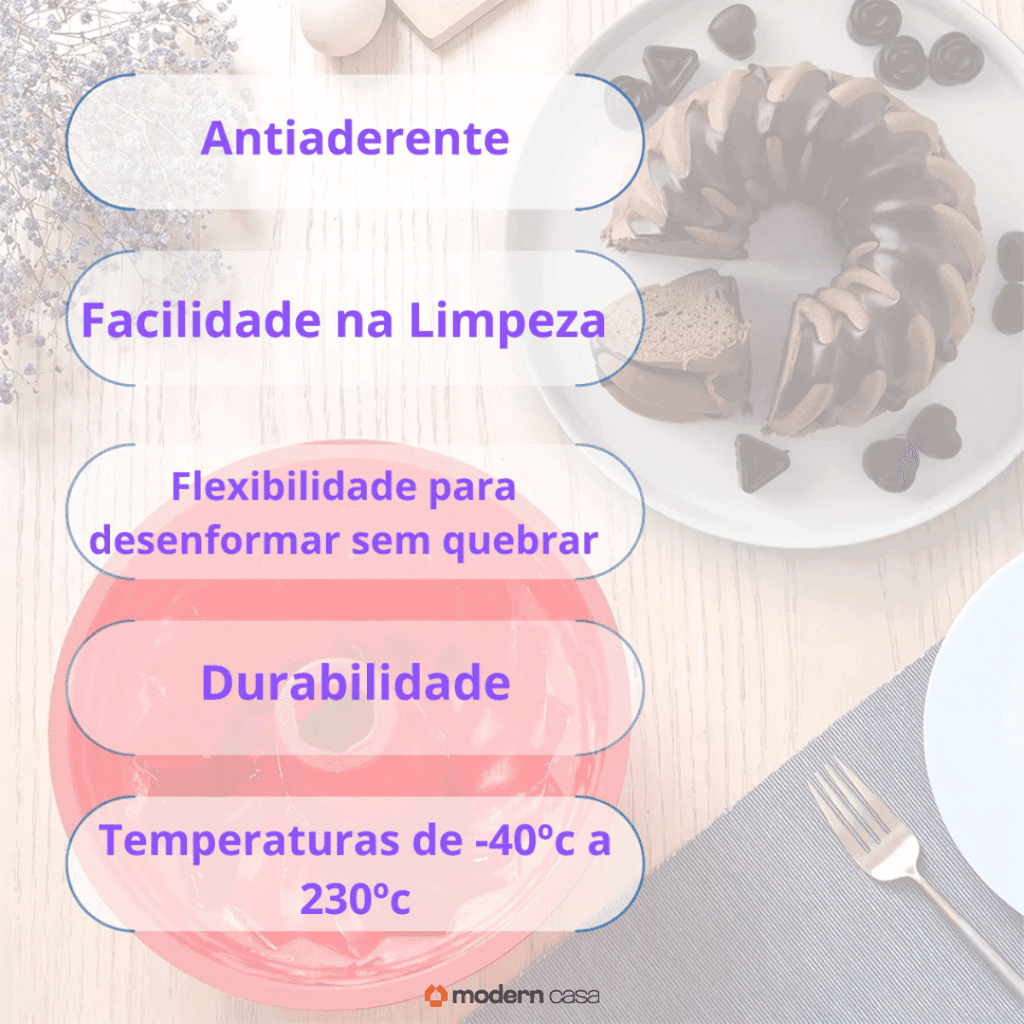 Forma Silicone Antiaderente Para Bolos e Pudins - Modern Casa