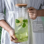 Jarra de Vidro com Tampa de Bambu - Modern Casa