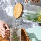 Jarra de Vidro com Tampa de Bambu - Modern Casa