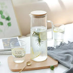 Jarra de Vidro com Tampa de Bambu - Modern Casa