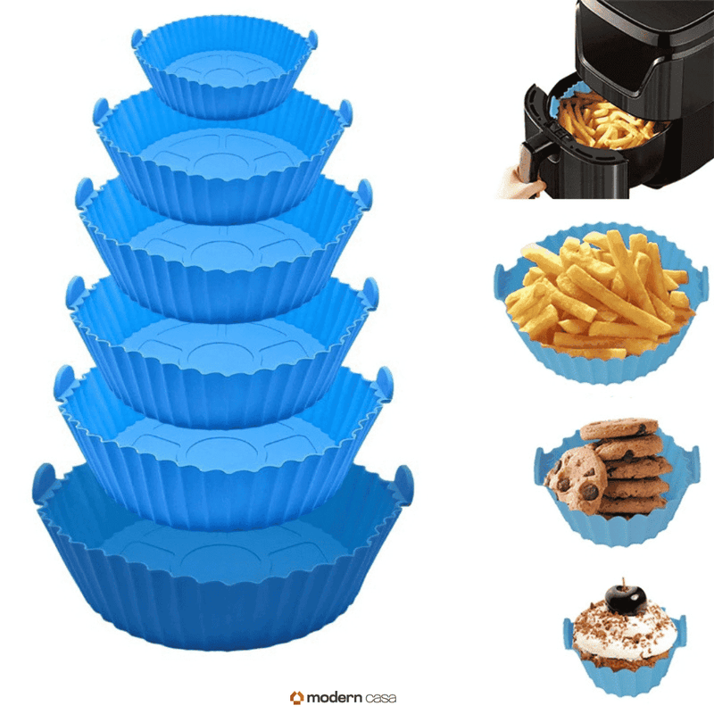 Kit 6 Formas Airfryer Silicone Antiaderente - Modern Casa