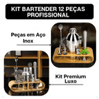 Kit Barman Coqueteleira Profissional Inox 12 Peças - Modern Casa