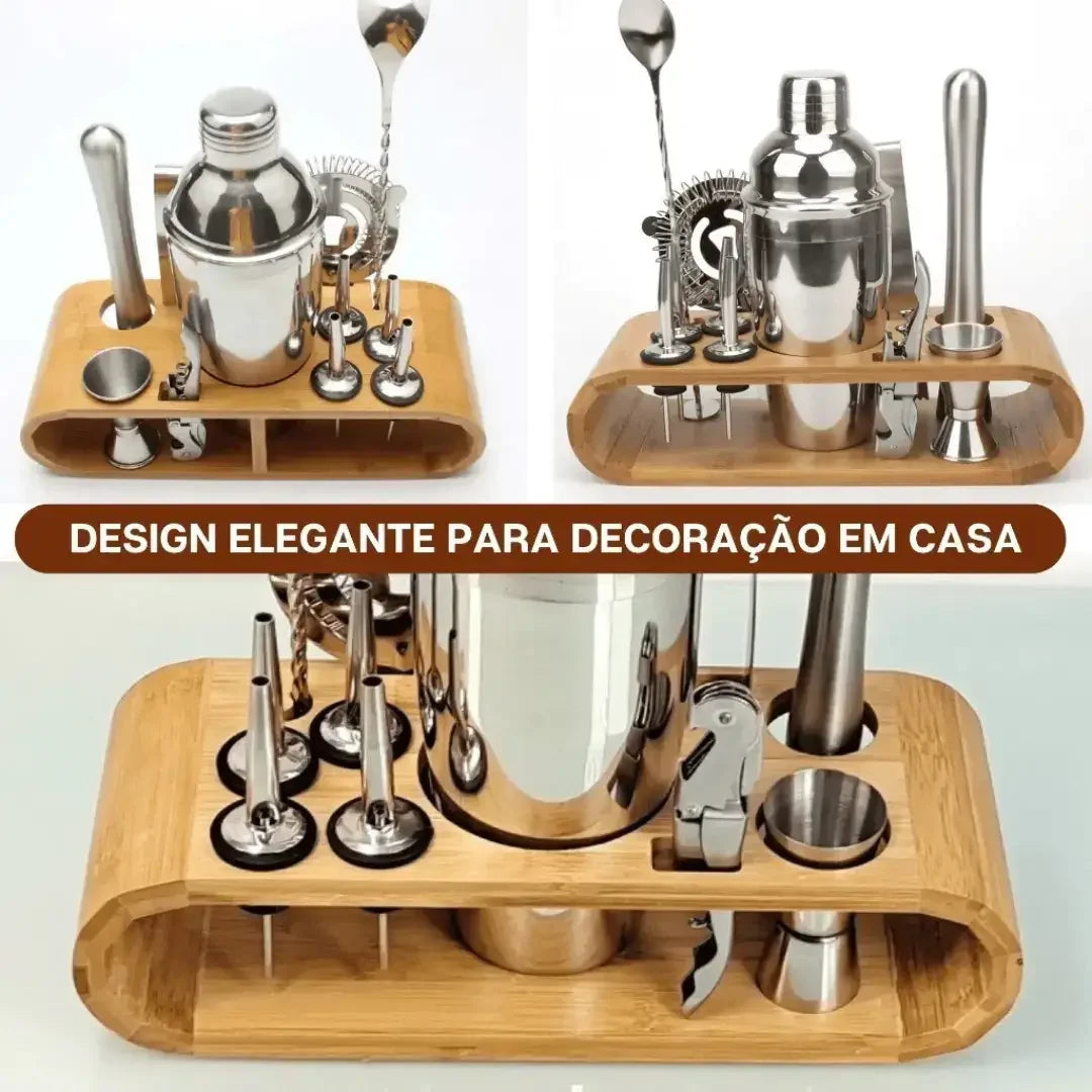 Kit Barman Coqueteleira Profissional Inox 12 Peças - Modern Casa