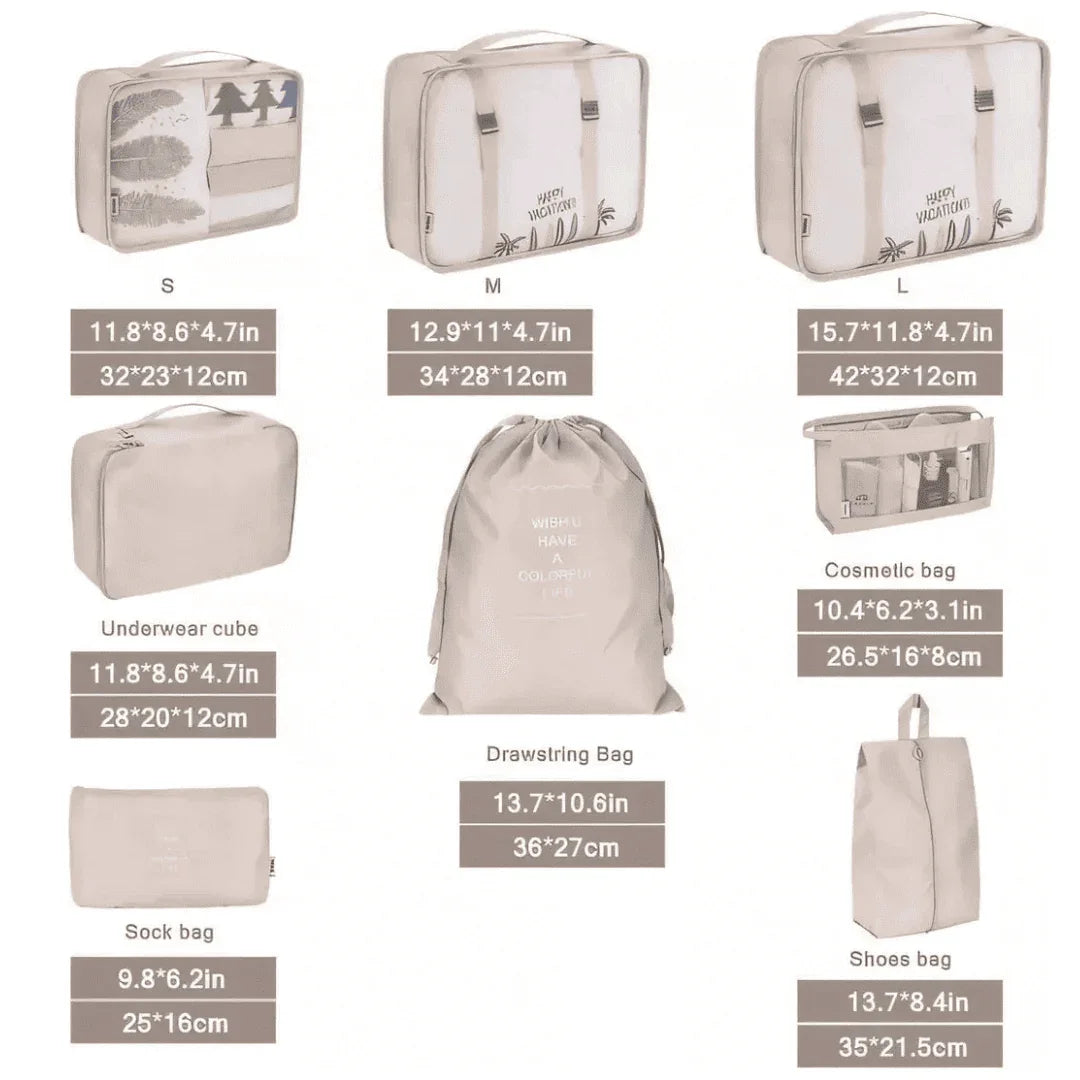 Kit Bolsas Organizadoras Para Mala de Viagem - Compre 5 Leve 7 - Modern Casa