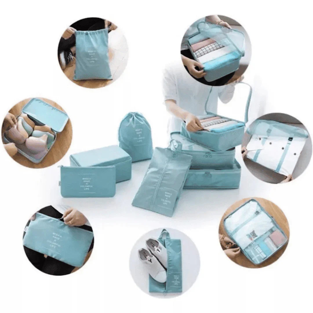 Kit Bolsas Organizadoras Para Mala de Viagem - Compre 5 Leve 7 - Modern Casa