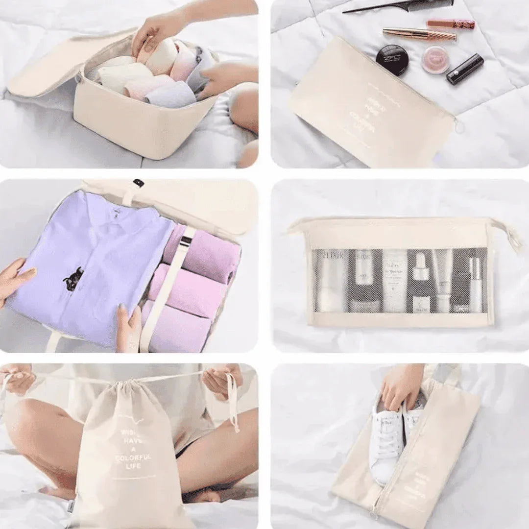 Kit Bolsas Organizadoras Para Mala de Viagem - Compre 5 Leve 7 - Modern Casa