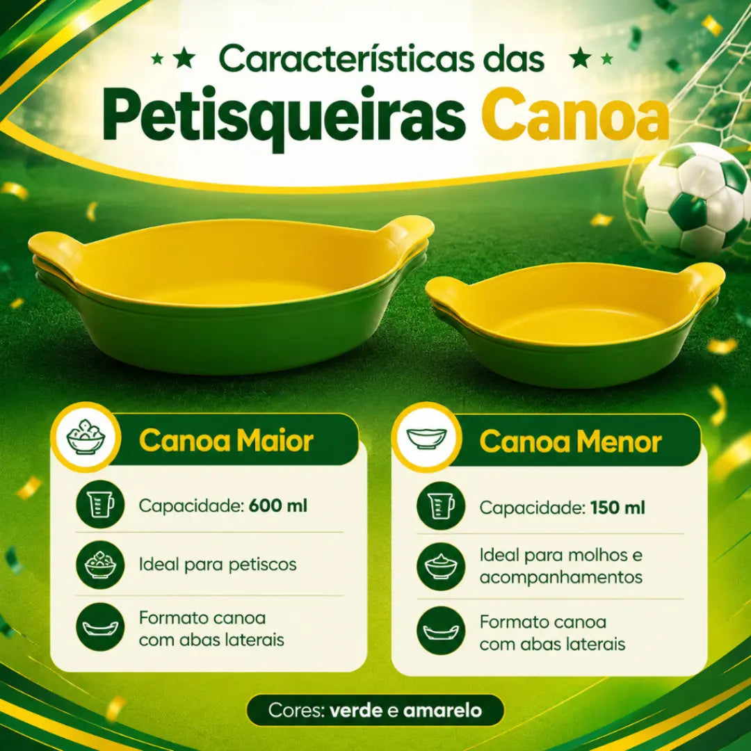 Kit Petisqueira Canoa Verde e Amarela