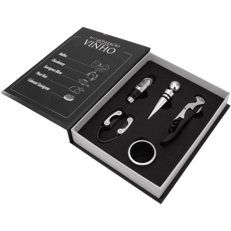 Kit de Vinho em Formato de Livro - Modern Casa