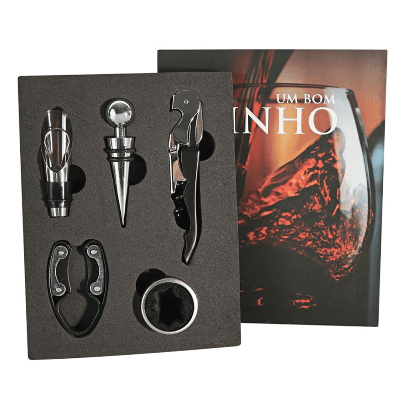 Kit de Vinho em Formato de Livro - Modern Casa