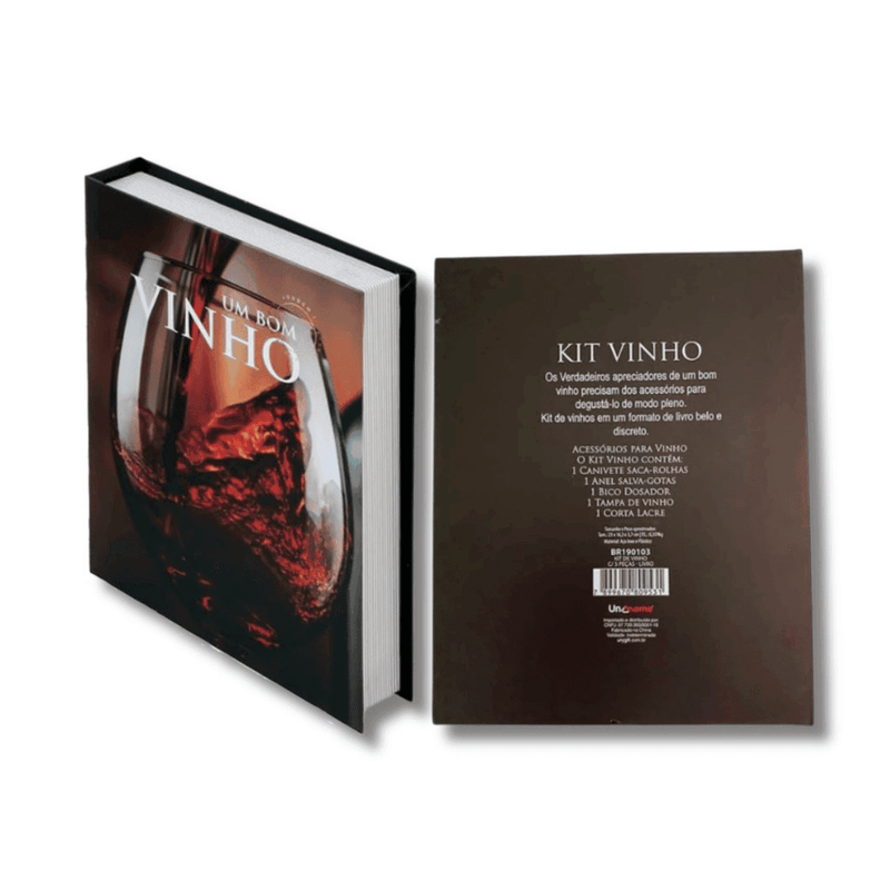 Kit de Vinho em Formato de Livro - Modern Casa