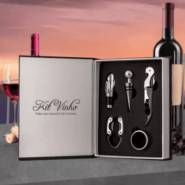 Kit de Vinho em Formato de Livro - Modern Casa