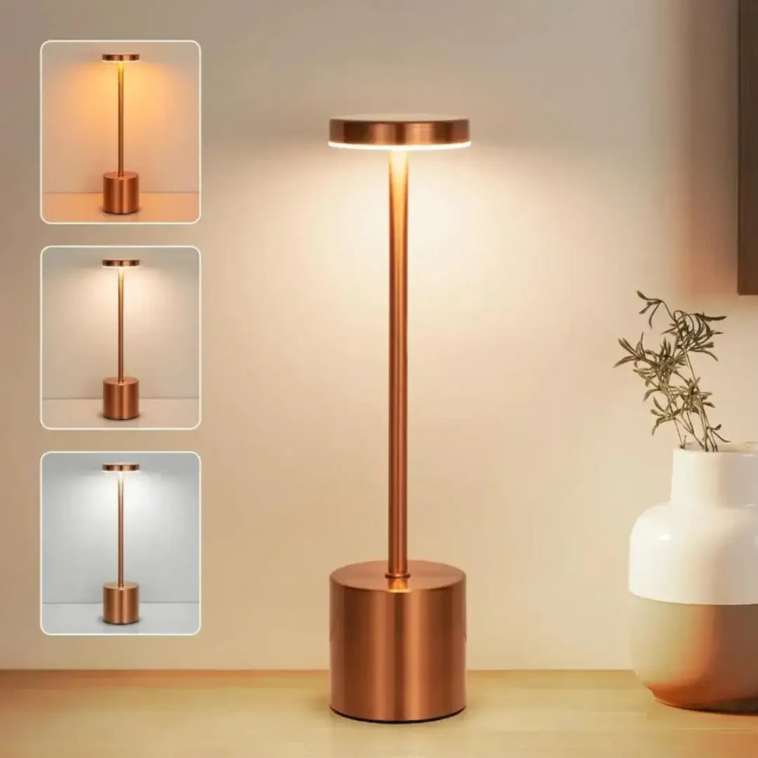Lâmpada de Mesa LED Recarregável de Metal