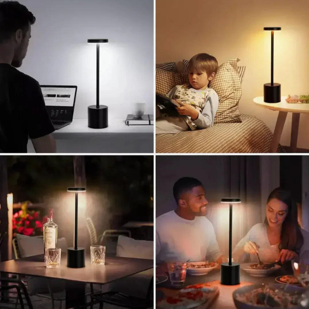 Lâmpada de Mesa LED Recarregável de Metal 